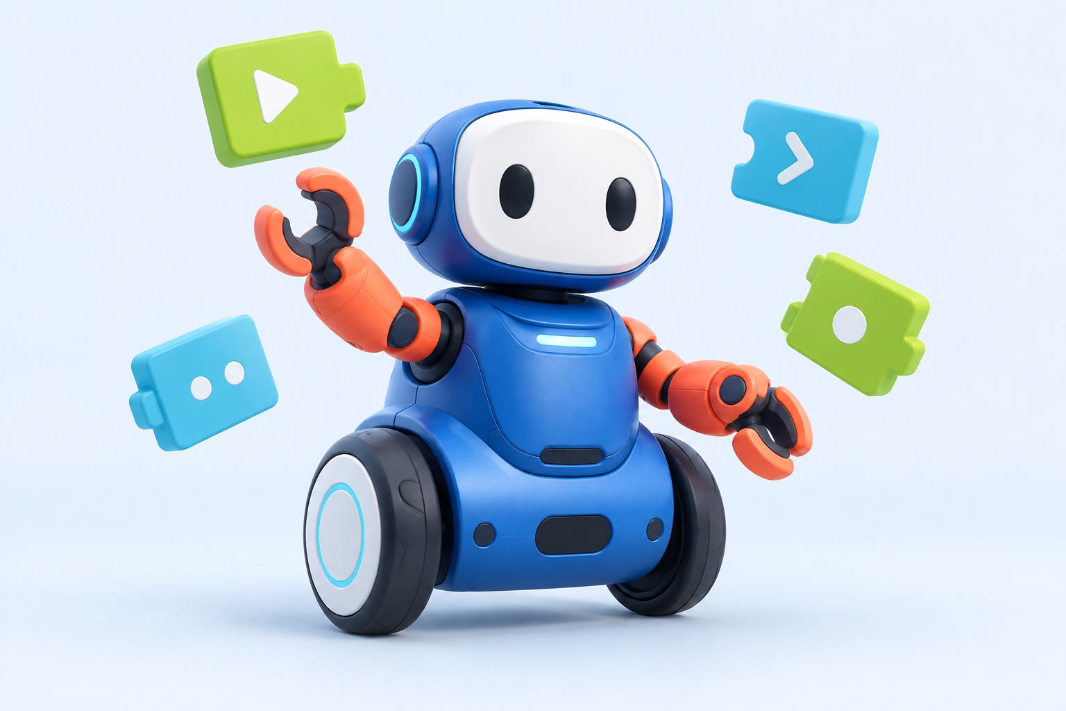 Robot edukacyjny i kolorowe bloki kodowania